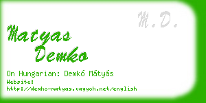 matyas demko business card