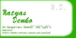 matyas demko business card